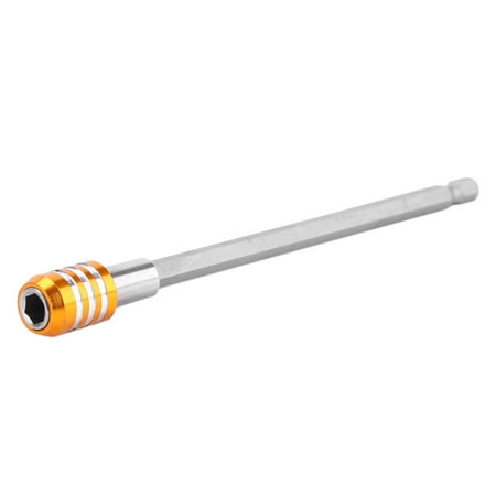 

1/4 Hex Shank Stain Steel Quick Release Screwdriver Bit Holder Extension Bar (150MM Yellow)