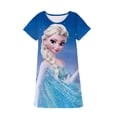 thumbnail image 2 of Camiseta de verano para niñas, camiseta de dibujos animados para niñas, ropa para niños, camisetas de manga corta de Reina de la nieve congelada de Disney, vestido para niños 9T-10T Gao Jinjia LED, 2 of 2