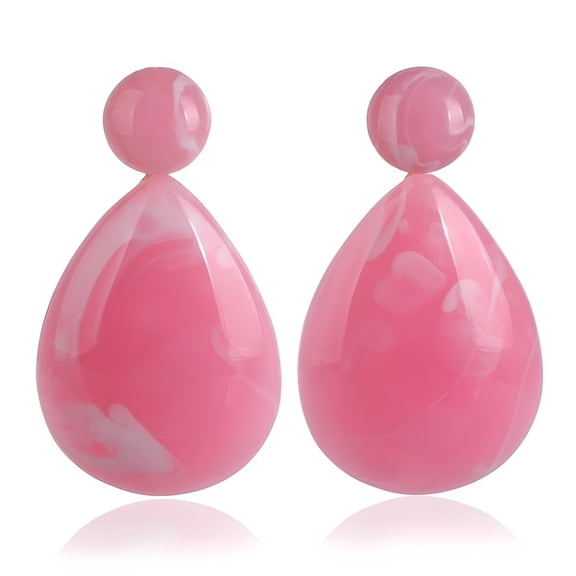 DESIGNICE Fashion Simple Women Resin Water Drop Statement Dangle Stud Earrings Jewelry