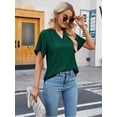 thumbnail image 5 of Fancyglim Womens Tunic Tops Short Sleeve Trendy Summer Blouse Green XXL, 5 of 6