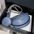 thumbnail image 4 of Bolsa De Pecho Bolsa de pecho con patrón de cocodrilo, Bolsa de hombro con cadena y correa ancha tejida para el trabajo (azul) Hugtrwg Para Estrenar, 4 of 8
