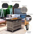 thumbnail image 6 of GZXS Propane Fire Pit Table, 43 in CSA Propane Fire Table Rectangular, 50,000 BTU Quick Ignition Gas Fire Pit for Outside Patio Deck, Oxford Cover, Gray Wicker, 6 of 10