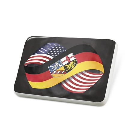 Porcelein Pin Friendship Flags USA and Saarland region Germany Lapel Badge – NEONBLOND