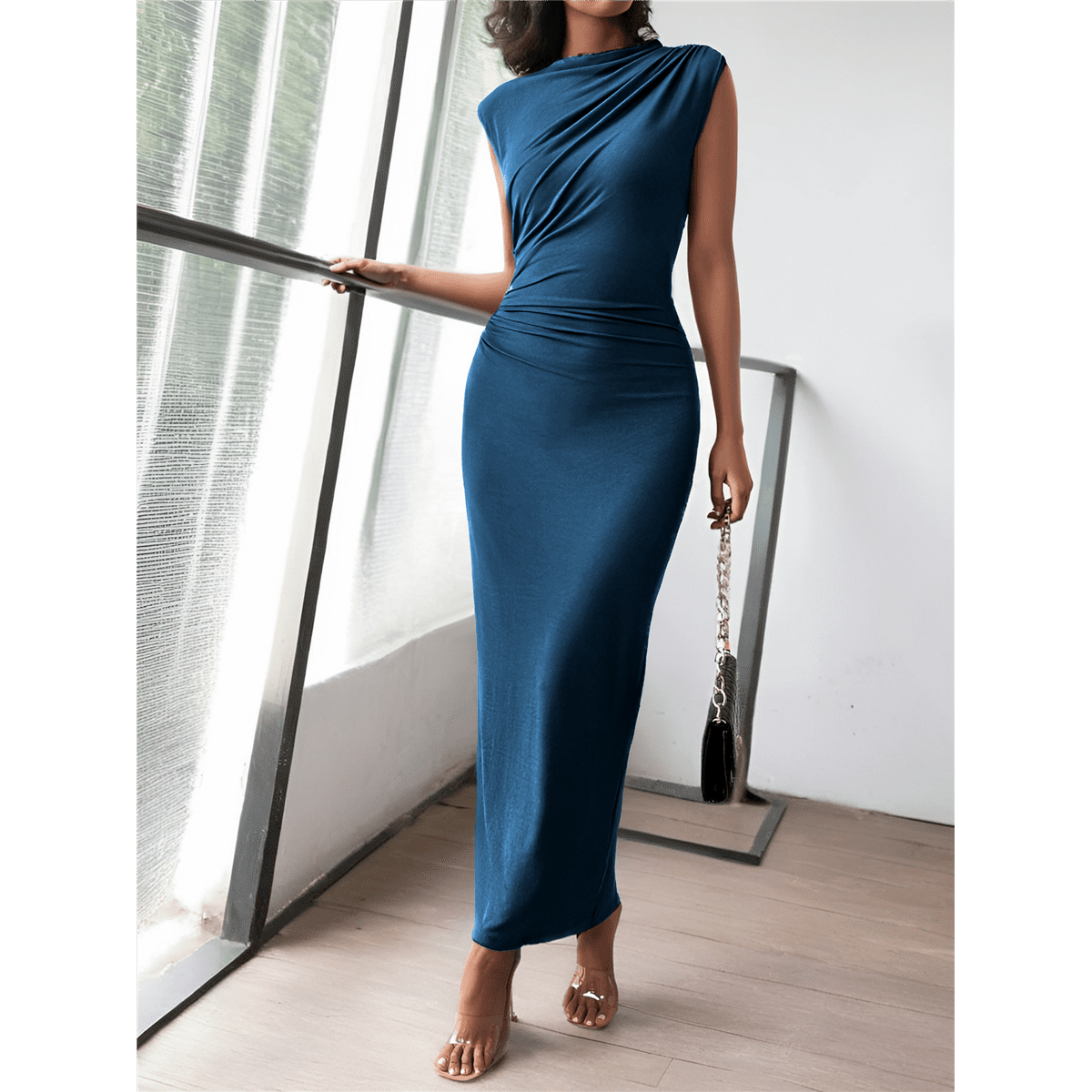 ruched bodycon dress green Emerald Green Glitter One Shoulder Ruched Bodycon Dress Pretty In Pink Boutique, LLC