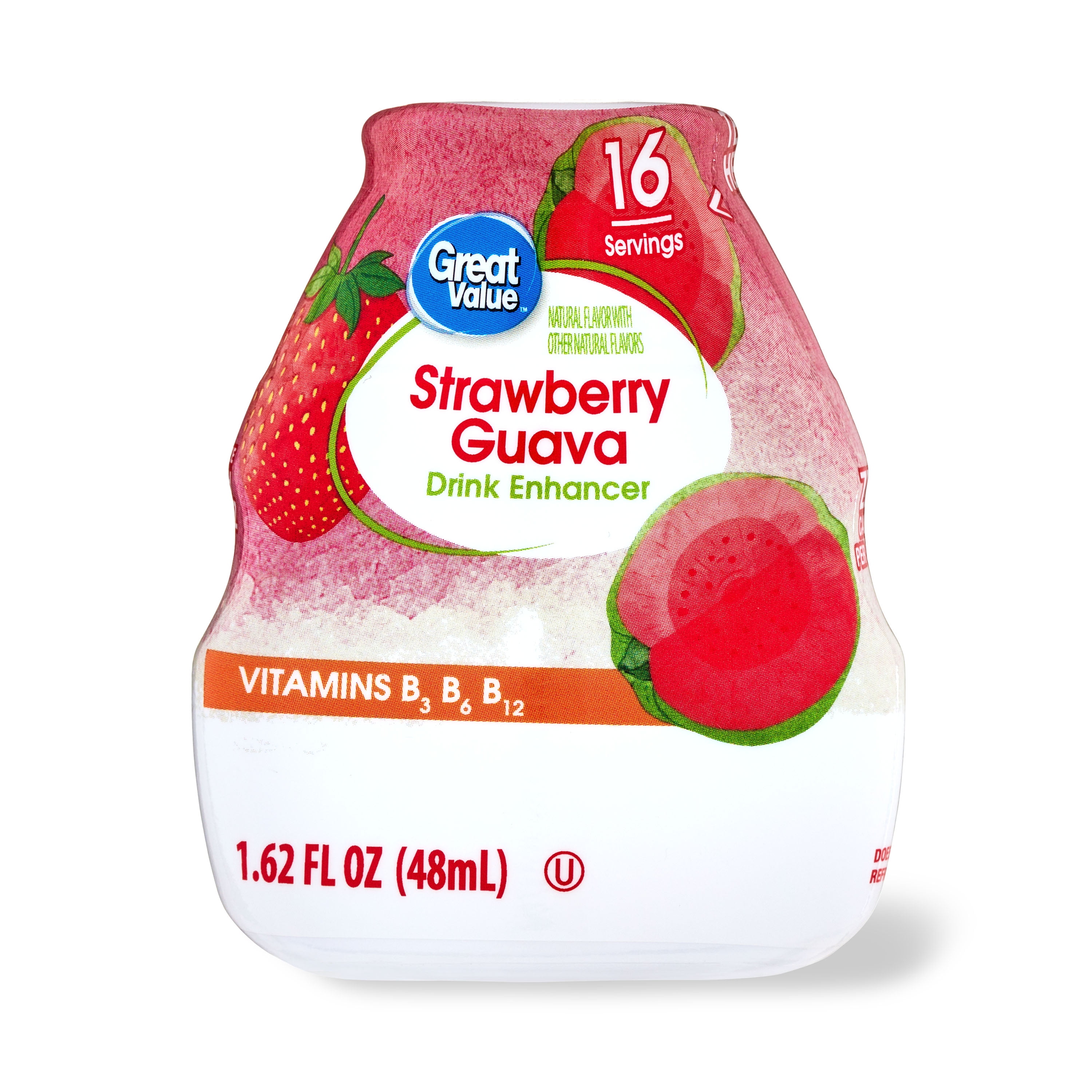 (3 pack) Great Value Strawberry Guava Drink Enhancer, 1.62 fl oz