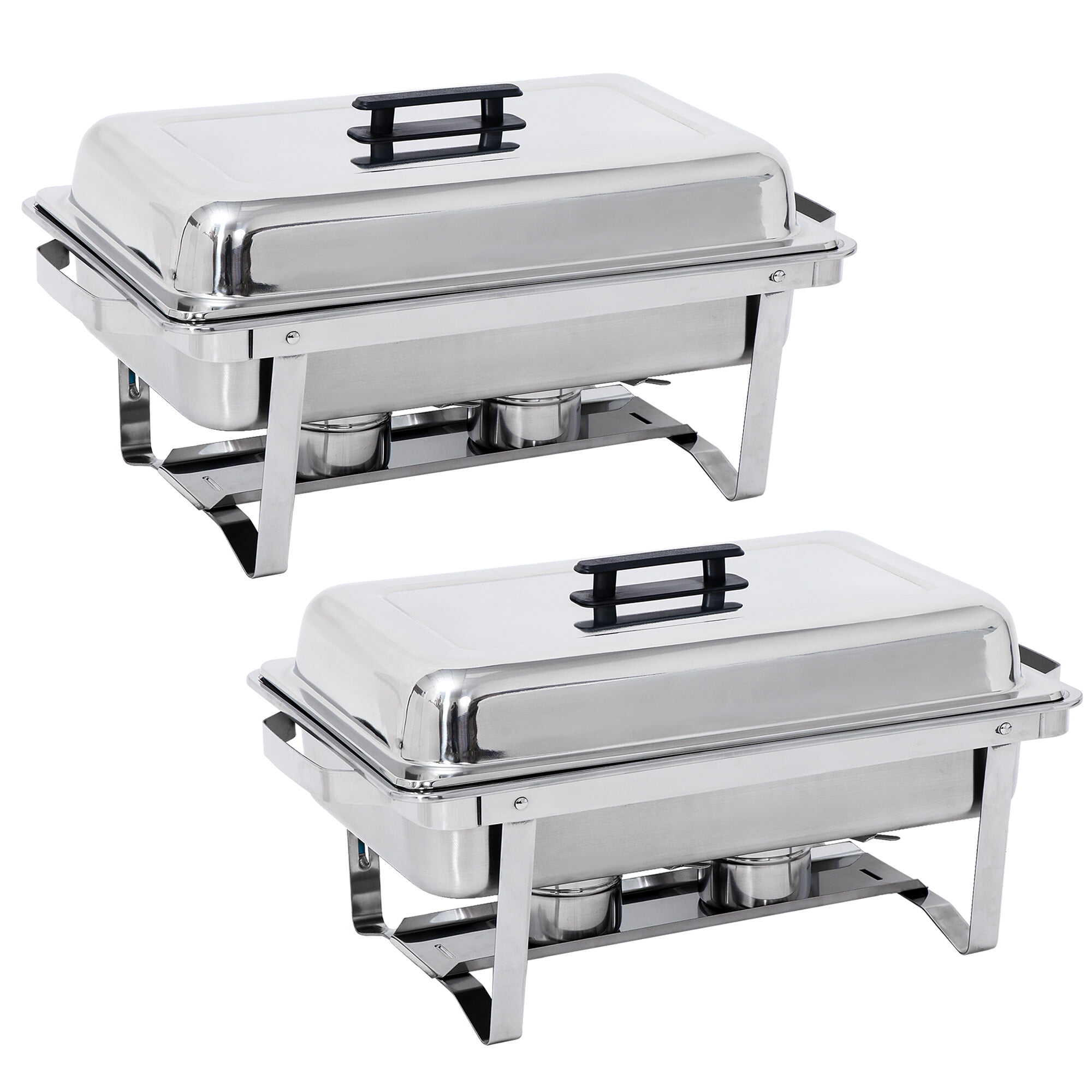 2 Packs Chafing Dish 7.9 QT Stainless Steel Rectangular Chafer Full Size Buffet 