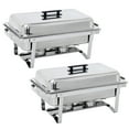 thumbnail image 5 of SuperDeal Set of 2 Chafing Dish 8 Quart Rectangle Tray Alcohol Warmer Buffet Catering Silver, 5 of 9