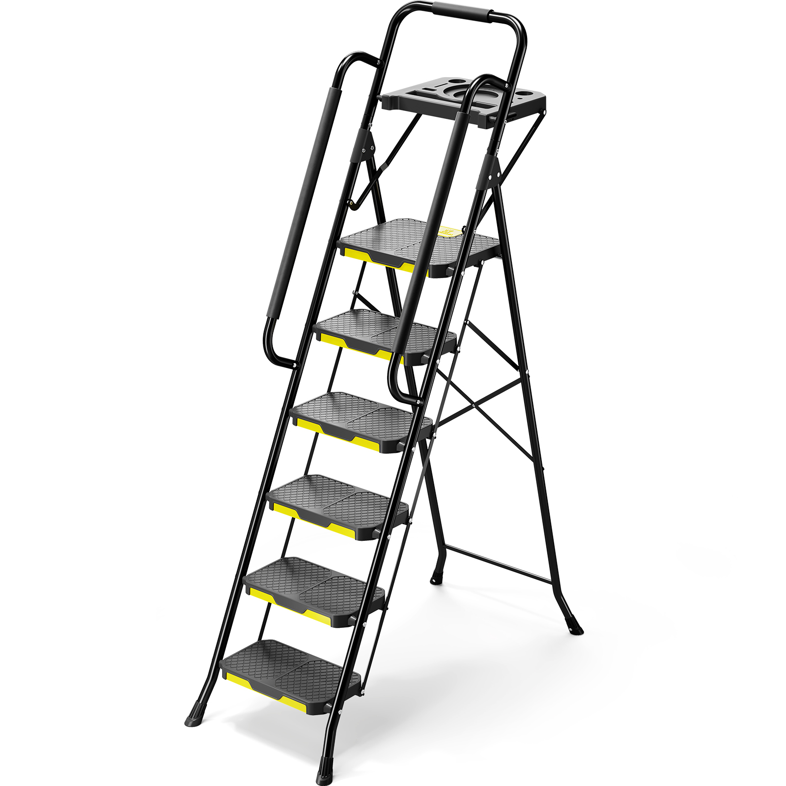 Kingrack 6-Step Metal Ladder with Tool Platform, 800 lb Capacity photo 8