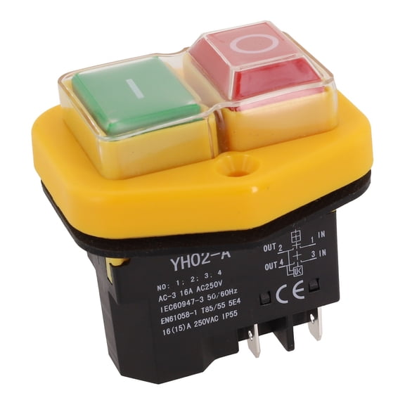 Suitable For Kjd17B Ac220V 18A Yh02-A Waterproof Magnetic Push Button Switch 4Pin Suitable For Gardening Tools