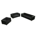 thumbnail image 7 of Modern Dutch Fluff Sofa Set of 3, Upholstered Sofa with Solid Wood Legs, Buttoned Tufted Backrest, Vintage Tufted Couch for Living Room, Bedroom, Office, Apartment, Black, 7 of 7