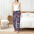 thumbnail image 6 of Lsque rock Skull blue record Print Women's Pajama Pants, Lounge Pant - Comfortable Home Wear,Elastic Waistband, Stylish Design-Medium, 6 of 9
