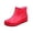 Red, variant on pwidon Waterproof Rain Boots Women Slip On Short Ankle Slip Resistant Flat Sole Embossed Detail Rubber Casual Wet Weather Women Rain Footwear Black 36