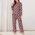 thumbnail image 6 of Salouo Playing Cards Pattern Women's Pajamas Set Long Sleeve Button Down Sleepwear Soft Pj Lounge Sets for women 2 Piece Pjs Set with Long Pants -XX-Large, 6 of 8