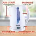 thumbnail image 4 of Brentwood 1,100-Watt Cordless Electric Kettle with Concealed Stainless Steel Heating Element, 360° Base, Auto Shutoff, and Boil-Dry Protection (1.7 L; White), KT-1616W, 4 of 5
