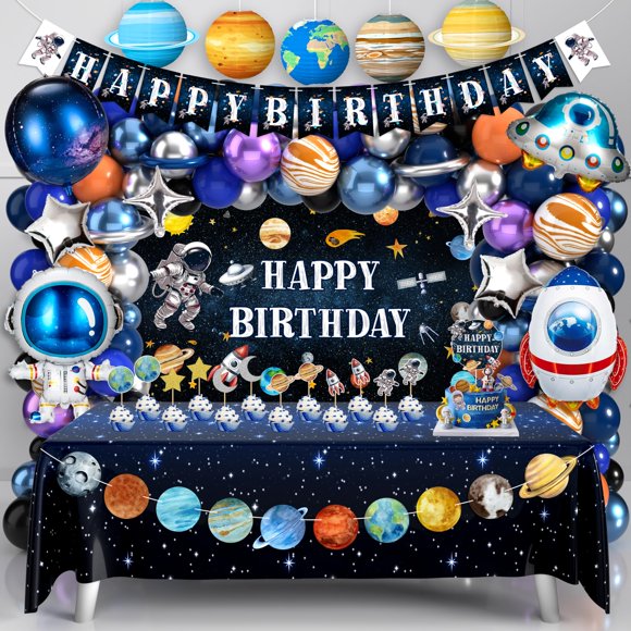 Kit de decoración para fiesta de cumpleaños espacial BORAMDO
