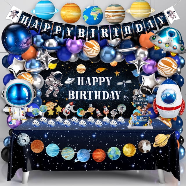 Kit de decoración para fiesta de cumpleaños espacial BORAMDO