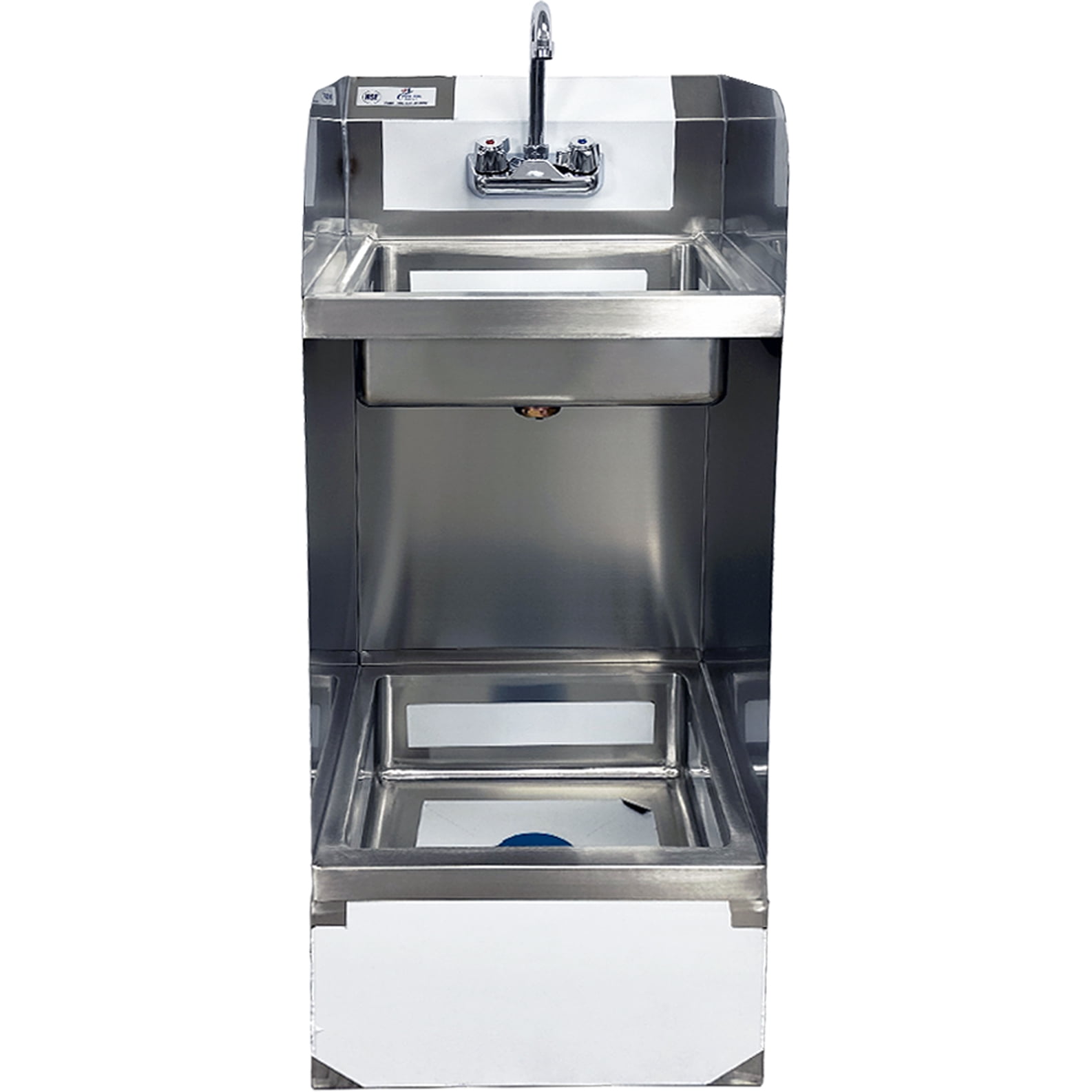 NSF 17" x 42" Hand Sink & Mop Sink Combo – Stainless Steel Utility Station with 7" Faucet