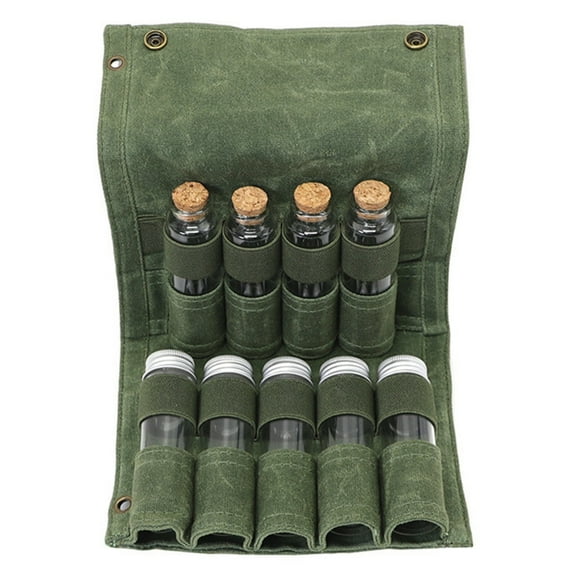 Portable Spices Organizers Jars Unique Spices Bottle Storage Bag for Backpacking and Outdoor Cooking