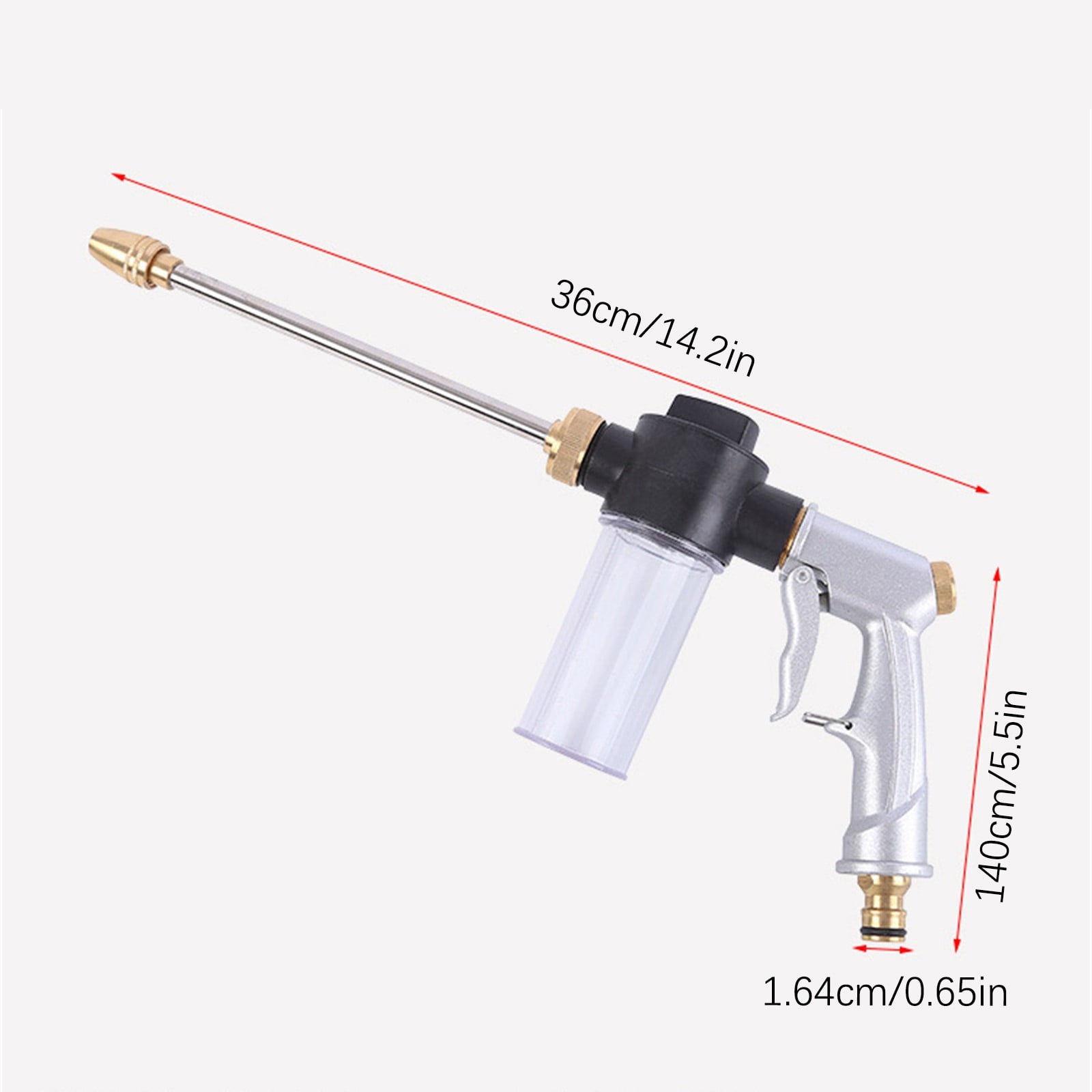 JilgTeok 2 Packs 360° Rotating Metal Garden Hose Nozzle with Foam Pot High Pressure Sprayer for Car Wash Yard Cleaning Adjustable Water Flow Ergonomic Handle