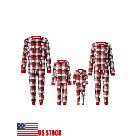 

Sunisery Christmas Matching for Family Santa Print Tops + Pants/Baby Romper Xmas Sleepwear