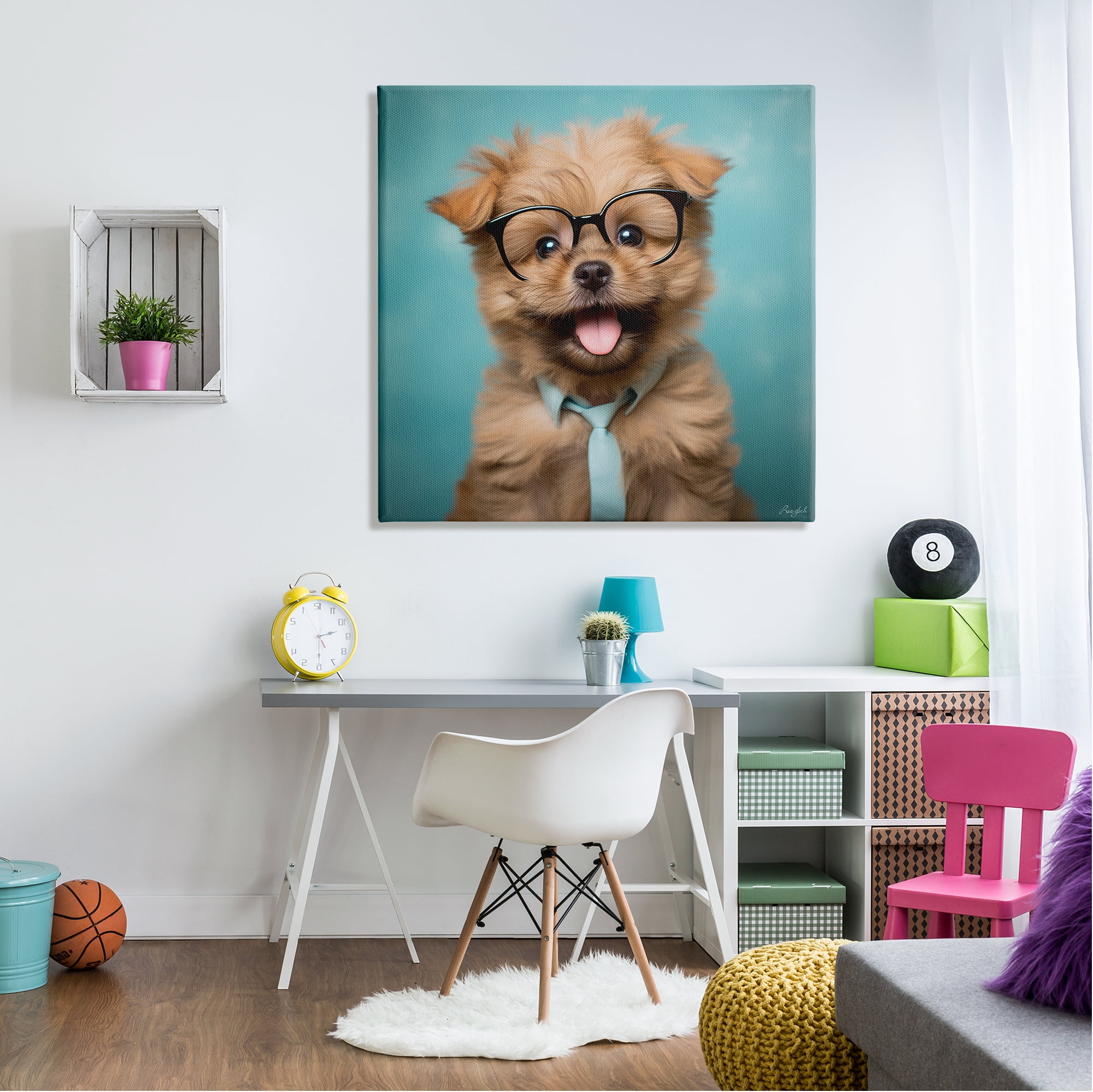Stupell Industries Brown Dog Portrait Animals & Insects Painting Gallery Wrapped Canvas Art Print Wall Art, 36 x 36