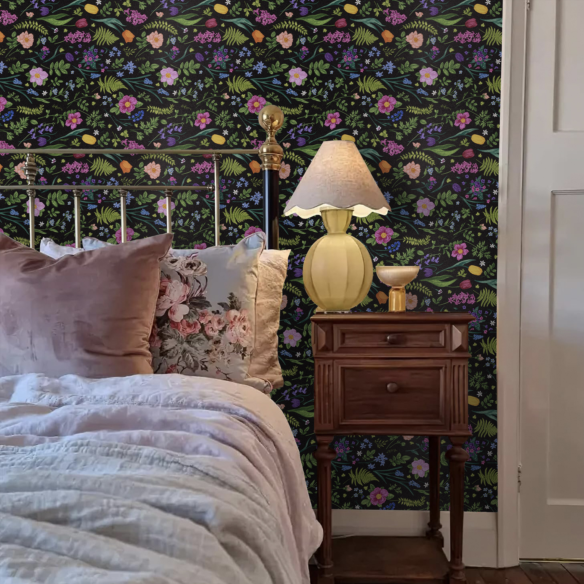Abyssaly Floral Peel and Stick Wallpaper 17.7" x 118" Self-adhesive Removable Wall Paper Flower Vinyl Contact Paper for Home Decor