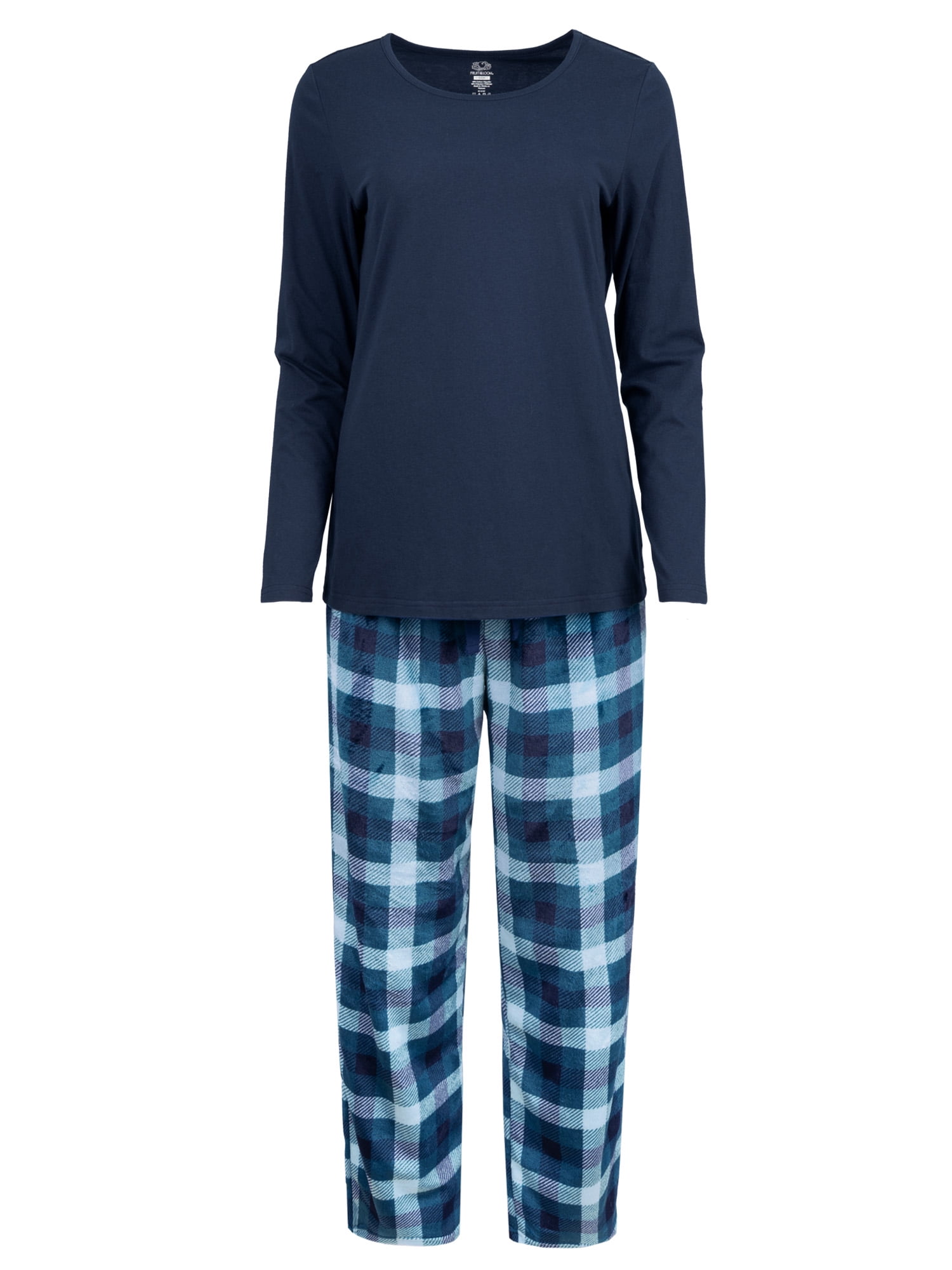 Fruit of the Loom Women's Beyond Soft Long Sleeve Top & Fleece Bottom Pajama Set, Sizes S-4X