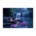 thumbnail image 5 of Mudket Framed,Canvas Wall Art,Ready to Hang, Purple Lotus Candle Zen Landscape Canvas Print, Floral Wall Decor, Relaxing Wall Pictures for Bedroom Bathroom Office Decor - 12"L x 8"W, 5 of 10