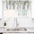 thumbnail image 3 of Sage Green Kitchen Curtains and Valances Set of 3 Spring Summer Leaf Kitchen Curtains Set Kitchen Valances for Windows Treatment Tiers for Bathroom, 3 of 6