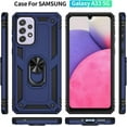 thumbnail image 2 of for Samsung Galaxy A33 5G Case with Screen Protector,Ring Kickstand Military Grade Protective Shockproof Armor Dual Layer Protection Defender Back Cover Phone Case for Galaxy A33 5G - Blue, 2 of 5
