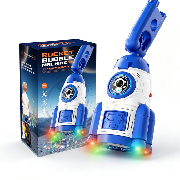 Rechargeable Rocket Bubble Machine with Remote Control - Car & Bike Mountable Automatic Bubble Blower, Outdoor Riding Atmosphere Tool