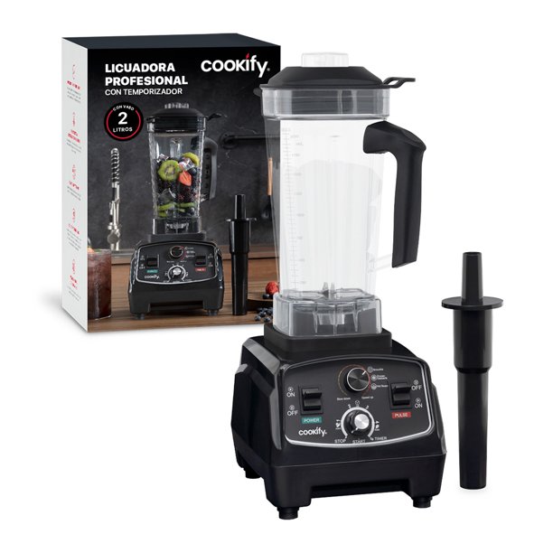 Licuadora Profesional Cookify 2 L de Uso Rudo con Tamper Incluido .Alta Potencia y Durabilidad