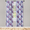 thumbnail image 3 of Ambesonne Ethnic Curtains, Flower Like Watercolor Plot, Pair of 28"x84", Dark Purple Cobalt Blue, 3 of 5