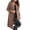 Coffee, variant on Women's Fall and Winter Casual Coat with Suit Collar Solid Cardigan Button Front Long Sleeve