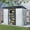 White and Black, variant on Jopath 8ft x 6ft Outdoor Metal Storage Shed with Sliding Door and Foundation for Backyard, Patio, Lawn (Coffee)