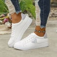 thumbnail image 2 of Rokment Glitter Sequin White Low Top Fashion Sneakers for Women 2026 Spring Fall Heart Design Leather Stylish Casual Platform Walking Skate Tennis Shoes Silver Size 9.5, 2 of 5