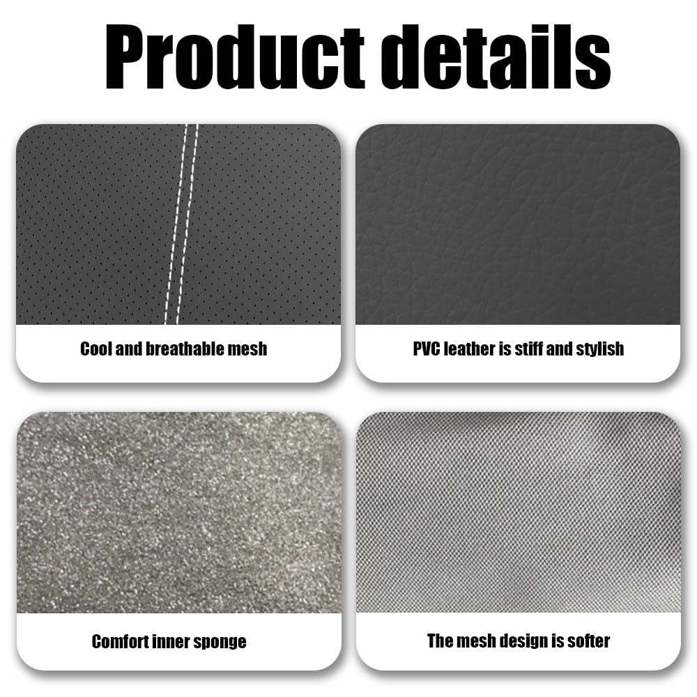 XiongXiong 9 Pcs Faux Leather Car Seat Covers Full Set, Front & Rear Bench Waterproof Seat Cover for SUV,Sedan,Van, Airbag Compatible, Classic Black