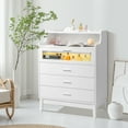 thumbnail image 4 of Ktaxon 4 Drawer Dresser with LED Lights and Charging Station, Wide Chest of 4 Drawers with Visible Top Drawer, Storage Cabinet, White Dresser for Bedroom, Living Room, Hallway, 4 of 9