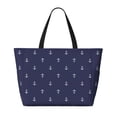 thumbnail image 2 of Sigee Anchor Heart Blue Print Extra Large Waterproof Beach Travel Bag with Zipper - Durable and Versatile for Vacation, Gym, and Daily Use, 2 of 7