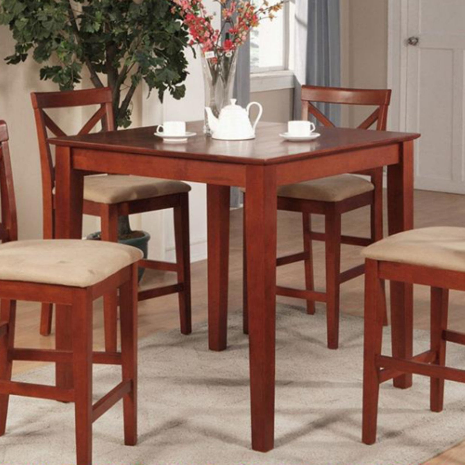 East West Furniture Boston Square Counter Height Pub Table - Walmart