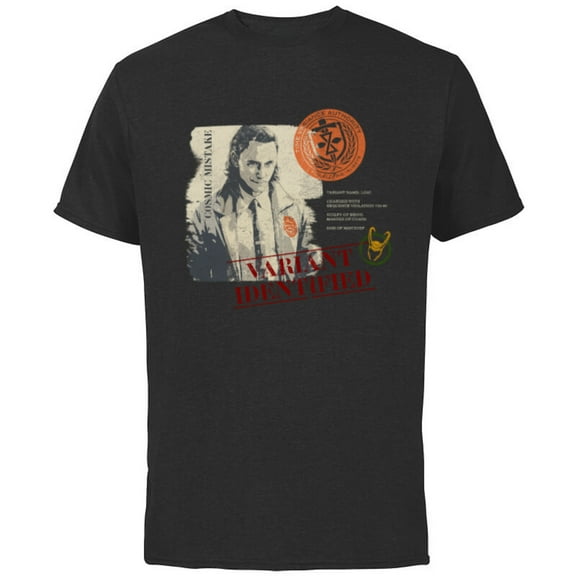 Marvel Loki TVA File Cosmic Mistake Variant Identified - Short Sleeve Cotton T-Shirt for Adults - Customized-Black