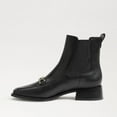 thumbnail image 3 of Sam Edelman Torance Black Leather Pull On Square Toe Bit Chain Chelsea Booties (Black, 8.5), 3 of 5