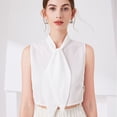 thumbnail image 3 of Lady's Detachable False Collar Half Shirt Blouse Pointed Lapel Fake Collar Dickey Collar White, 3 of 7