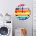 thumbnail image 7 of ZXCXRQFa Rainbow Striped Watercolor Home Decor Butterfly Round Wood 10 Inch Wall Clock Non Ticking Silent Clock Art for Living Room Kitchen Bedroom Decorative, 7 of 7
