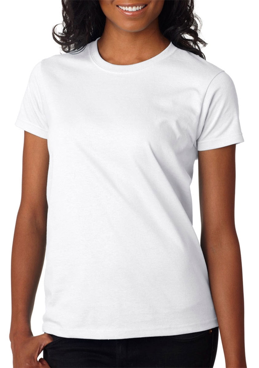 XX-Large. Pack of 3 White Gildan Womens Preshrunk Seamless Crewneck T-Shirt