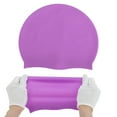 thumbnail image 5 of Gorro de natación sólido a prueba de agua de silicona morado de 1 pieza de Bargains Únicos, 5 of 5