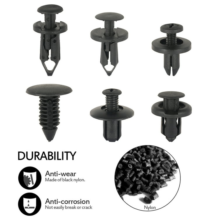 ODOMY 190PCS Car Retainer Clips Plastic Fasteners Kit with Fastener Remover  Auto Push Pin Rivets Set Door Trim Panel Clips for GM Ford Toyota Chrysler