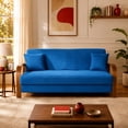 thumbnail image 1 of SofáCamaSCE-237 Brazos Madera, Atlas del Descanso Color Azul, 1 of 8