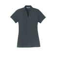 thumbnail image 5 of Port Authority Ladies Silk Touch Y Neck Polo-XS (Steel Grey), 5 of 6
