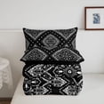 thumbnail image 5 of jejeloiu Retro Floral King Size Comforter Sets For Men Women,Classic Paisley Comforters King Size,Black White,Black Reversible,3pcs,1 Comforter and 2 Pillowcases, 5 of 7